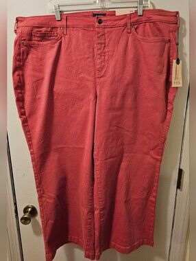 NYDJ Jeans Women's Size 24W Teresa Wide Leg Ankle Stretch Rose NWT